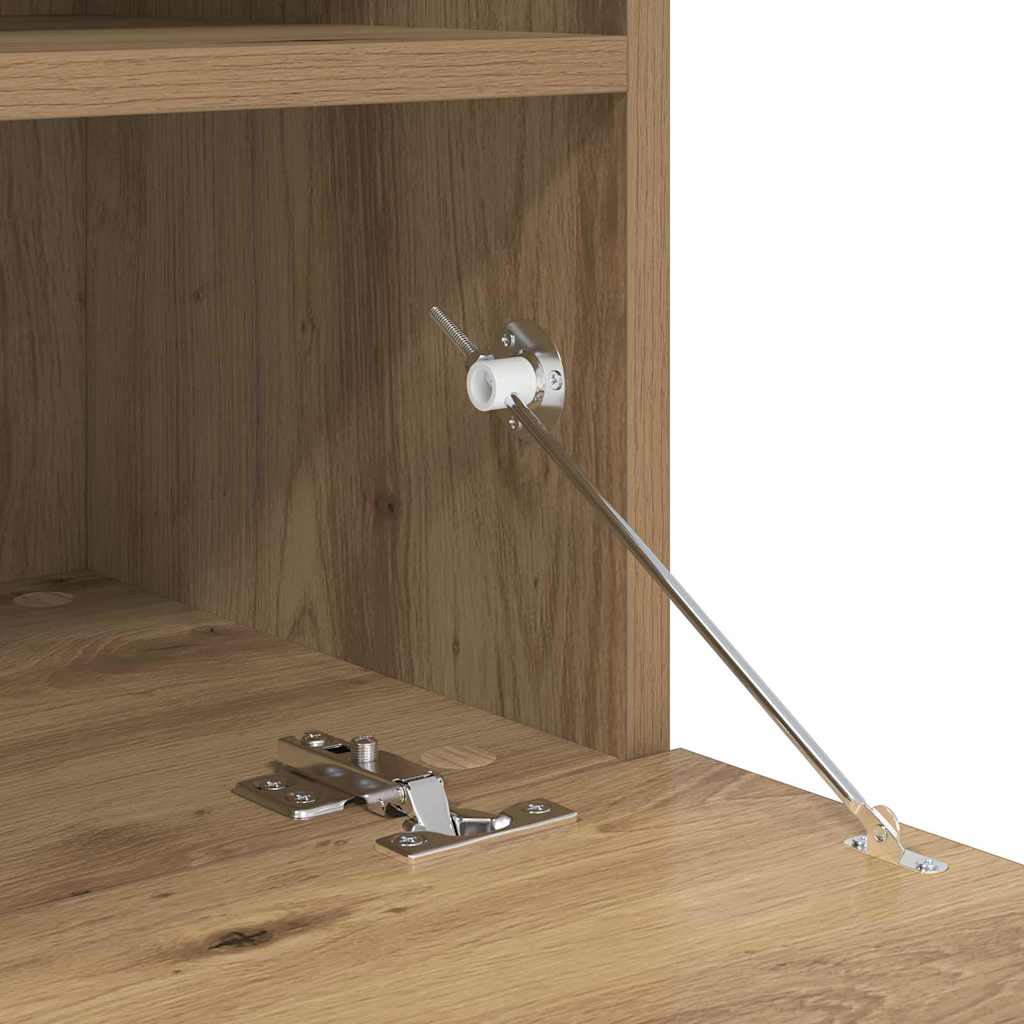 Tv Veggskap Med Led Artisan Eik 80 X 30 X 40 Cm Konstruert Tre