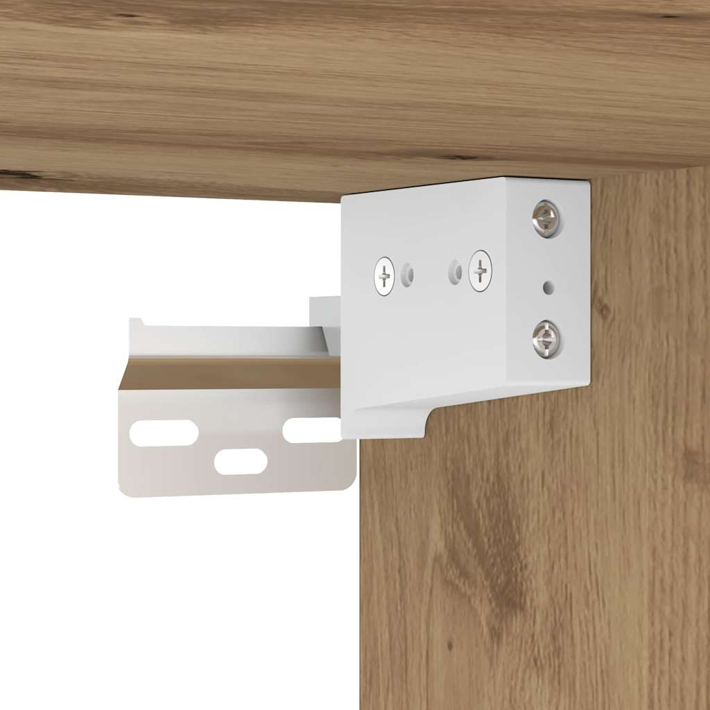 Tv Veggskap Med Led Artisan Eik 80 X 30 X 40 Cm Konstruert Tre