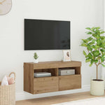 Tv Veggskap Med Led Artisan Eik 80 X 30 X 40 Cm Konstruert Tre