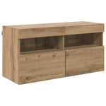 Tv Veggskap Med Led Artisan Eik 80 X 30 X 40 Cm Konstruert Tre