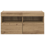 Tv Veggskap Med Led Artisan Eik 80 X 30 X 40 Cm Konstruert Tre
