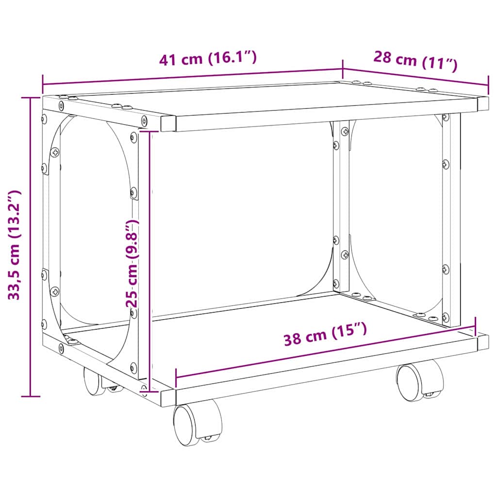 Skiverstativ Svart Eik 41 X 28 X 33.5 Cm Konstruert Tre