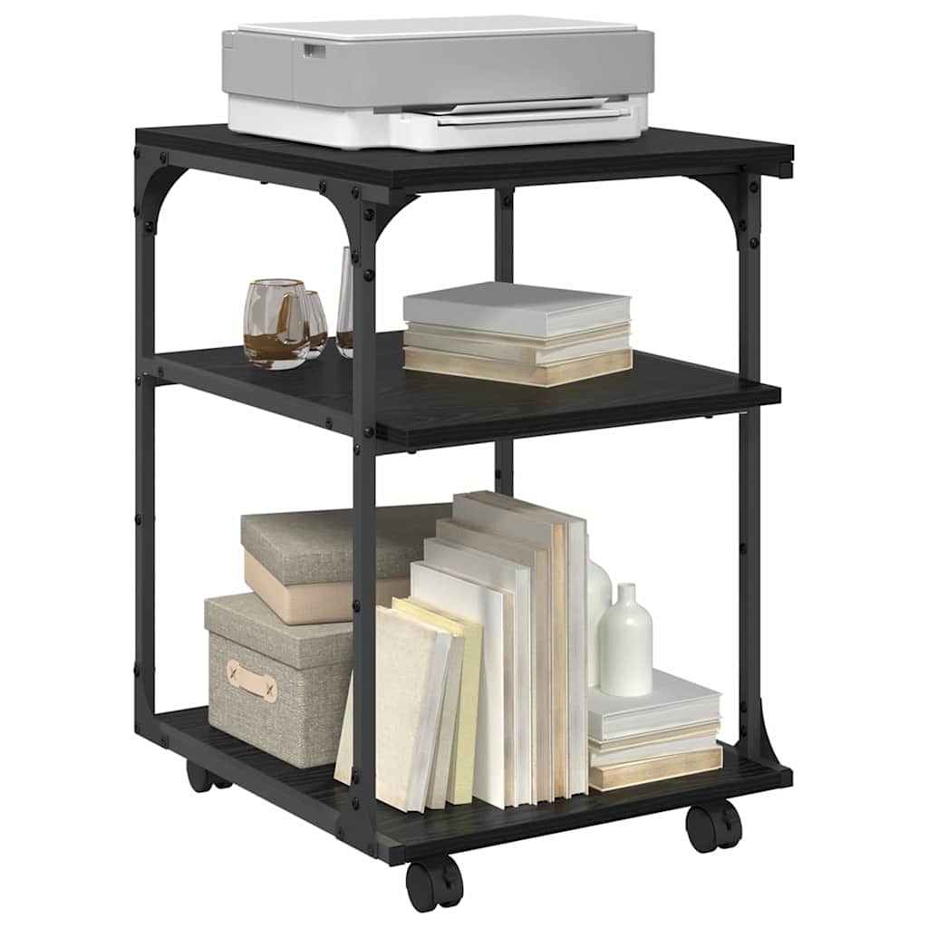 Skiverstativ Svart Eik 43 X 48 X 64 Cm Konstruert Tre
