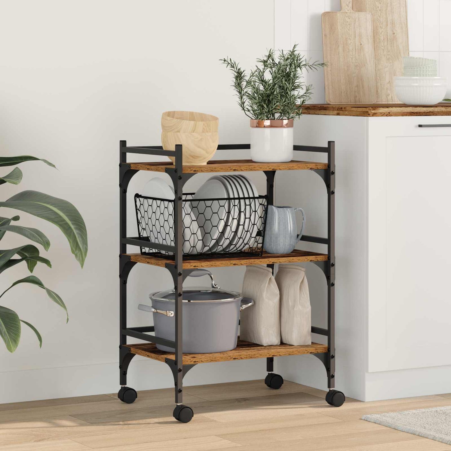 Kjøkkenvogn Gamle Tre 50 X 35 X 75.5 Cm Konstruert Tre