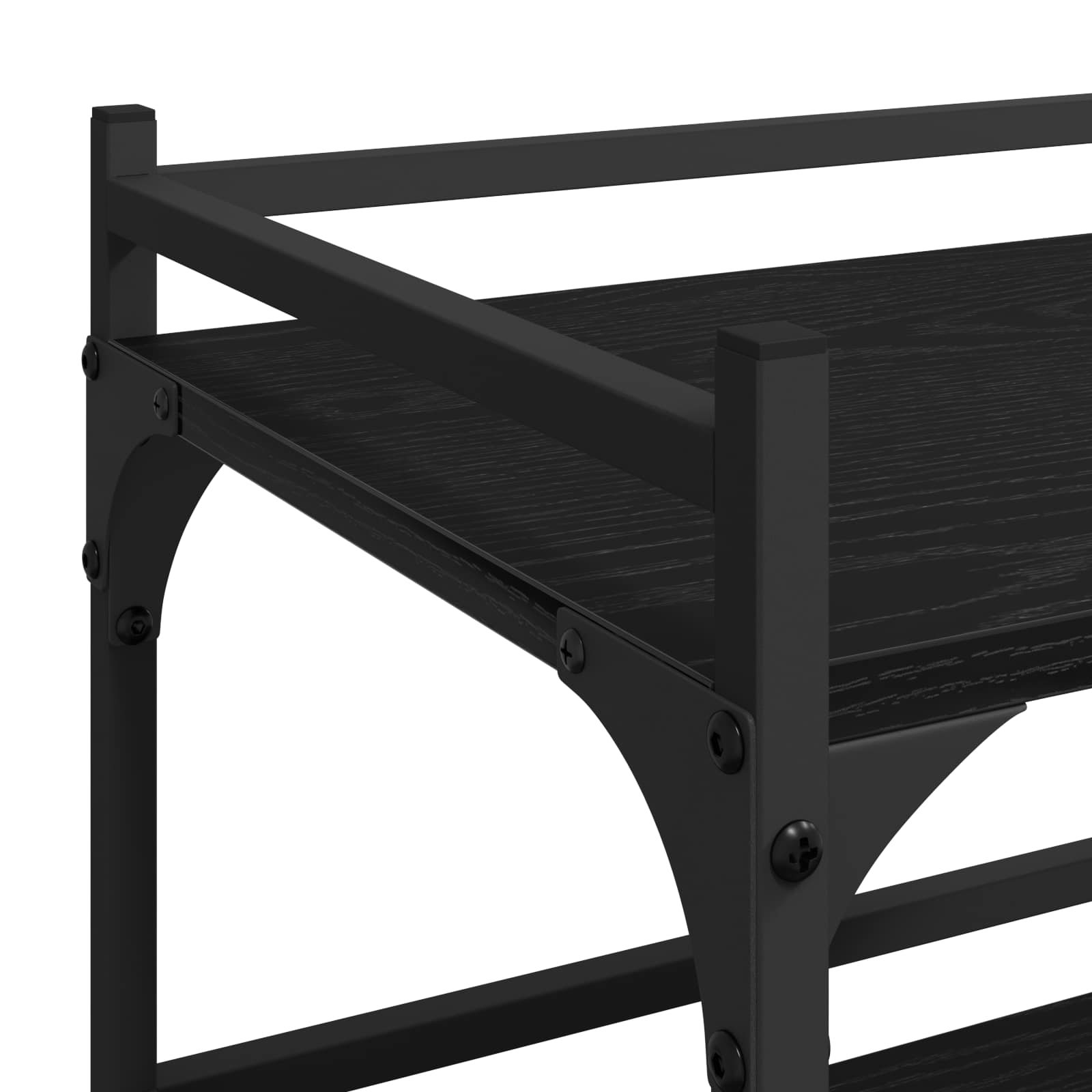 Kjøkkenvogn Svart Eik 50 X 35 X 75.5 Cm Konstruert Tre