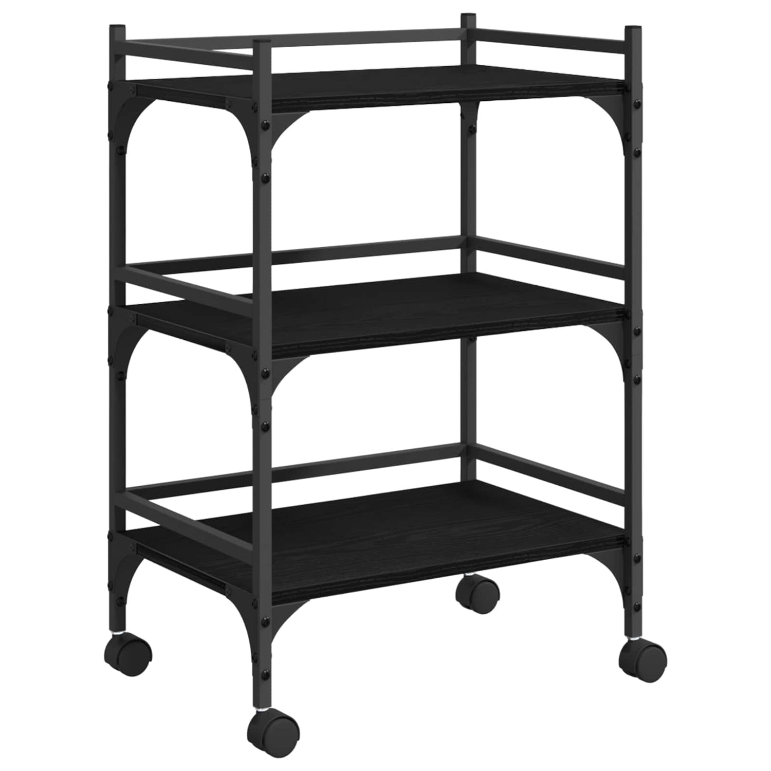 Kjøkkenvogn Svart Eik 50 X 35 X 75.5 Cm Konstruert Tre