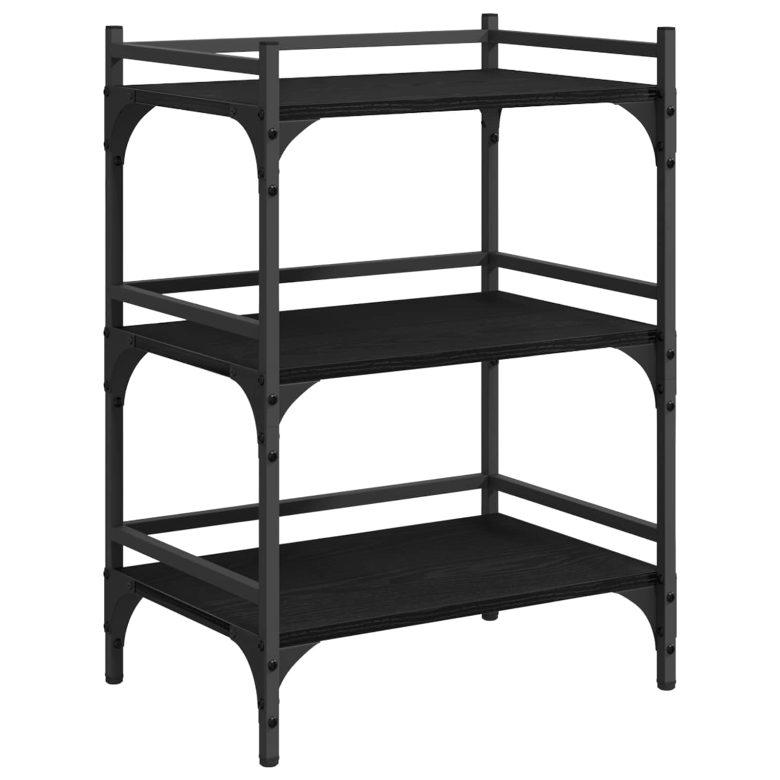 Kjøkkenvogn Svart Eik 50 X 35 X 75.5 Cm Konstruert Tre