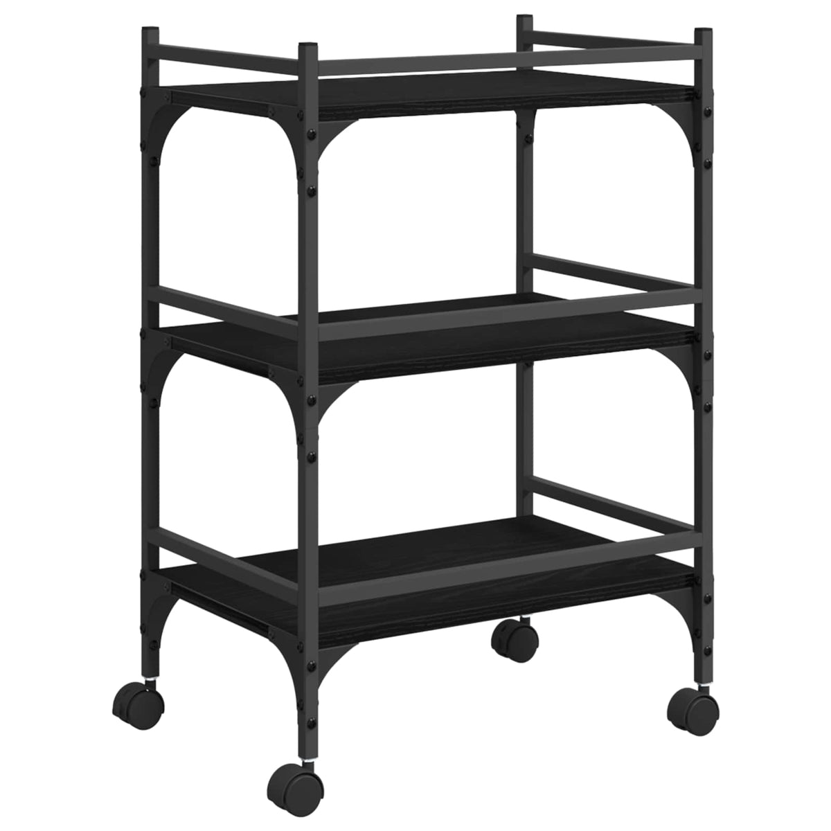Kjøkkenvogn Svart Eik 50 X 35 X 75.5 Cm Konstruert Tre