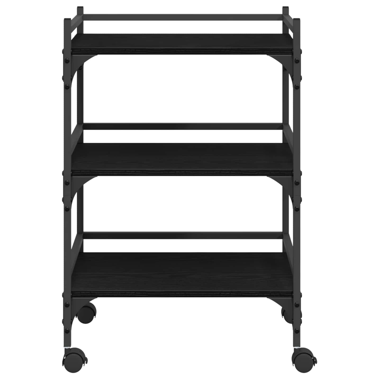 Kjøkkenvogn Svart Eik 50 X 35 X 75.5 Cm Konstruert Tre