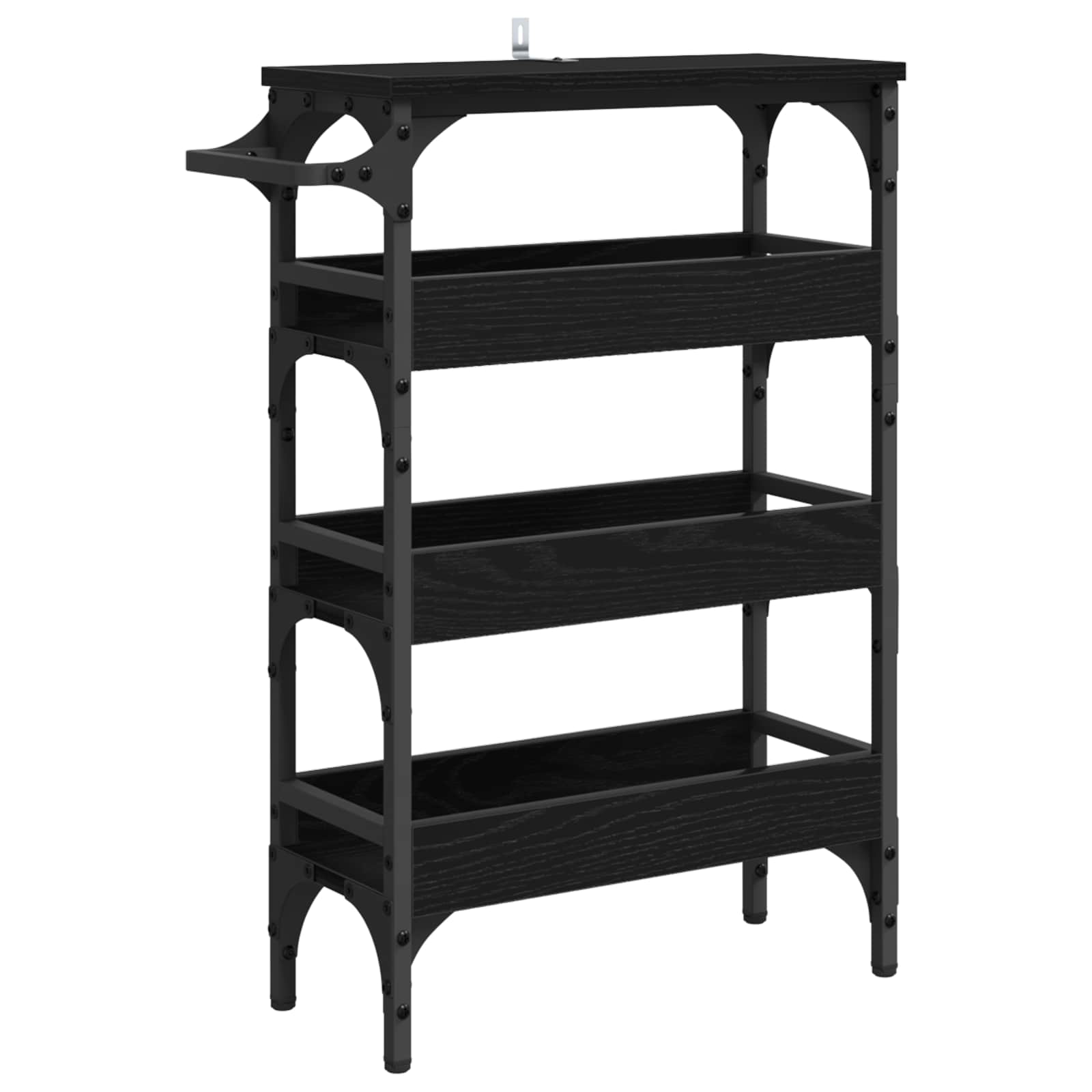 Kjøkkenvogn Svart Eik 53 X 20 X 76 Cm Konstruert Tre