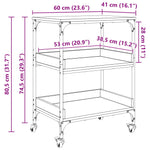 Kjøkkenvogn Svart Eik 60 X 41 X 80.5 Cm Konstruert Tre