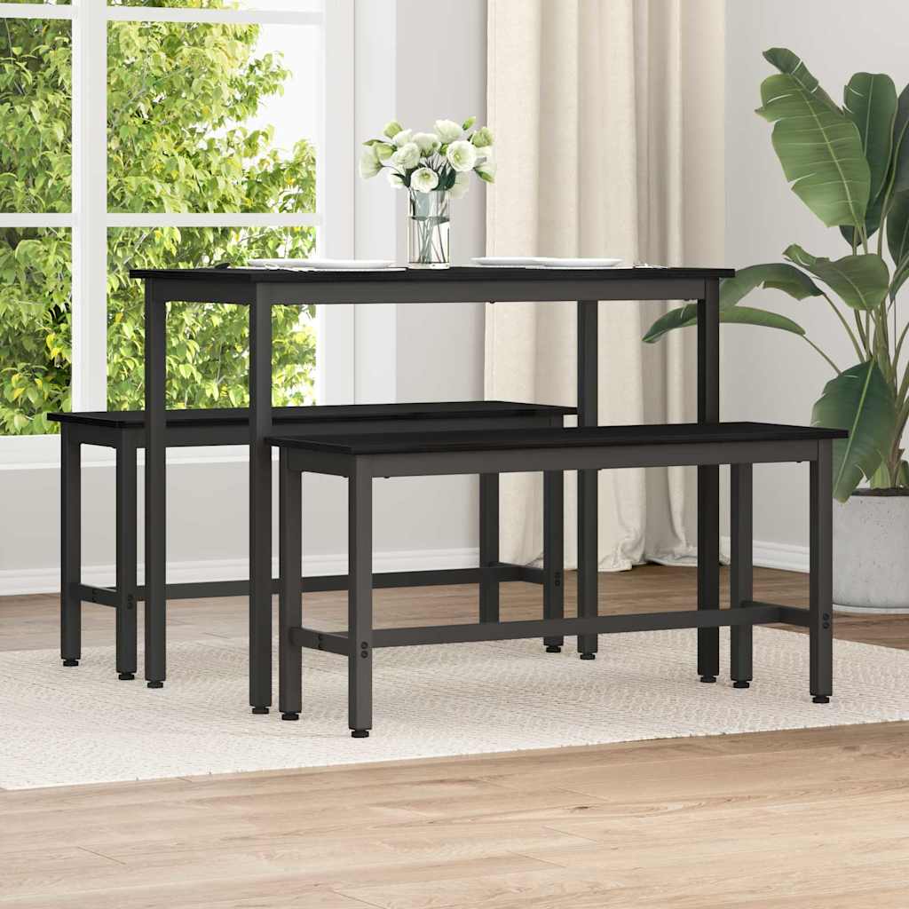 Spisebenk 2 Pcs Svart Eik 100 X 32,5 X 48,5 Cm