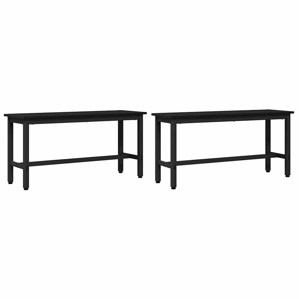Spisebenk 2 Pcs Svart Eik 100 X 32,5 X 48,5 Cm