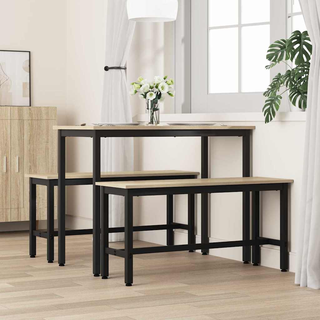 Spisebenk 2 Pcs Sonoma Eik 100 X 32,5 X 48,5 Cm