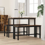 Spisebenk 2 Pcs Røkt Eik 100 X 32,5 X 48,5 Cm