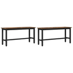 Spisebenk 2 Pcs Røkt Eik 100 X 32,5 X 48,5 Cm