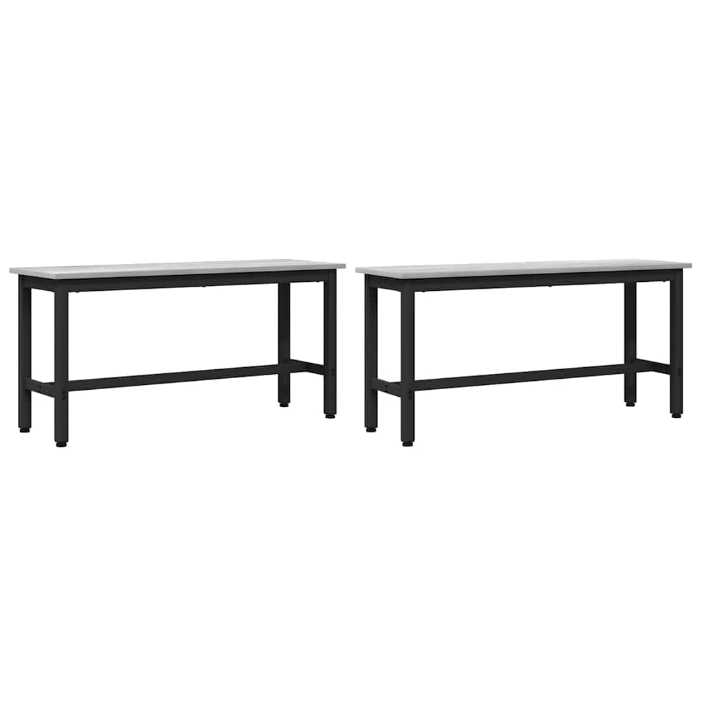 Spisebenk 2 Pcs Grå Sonoma 100 X 32,5 X 48,5 Cm