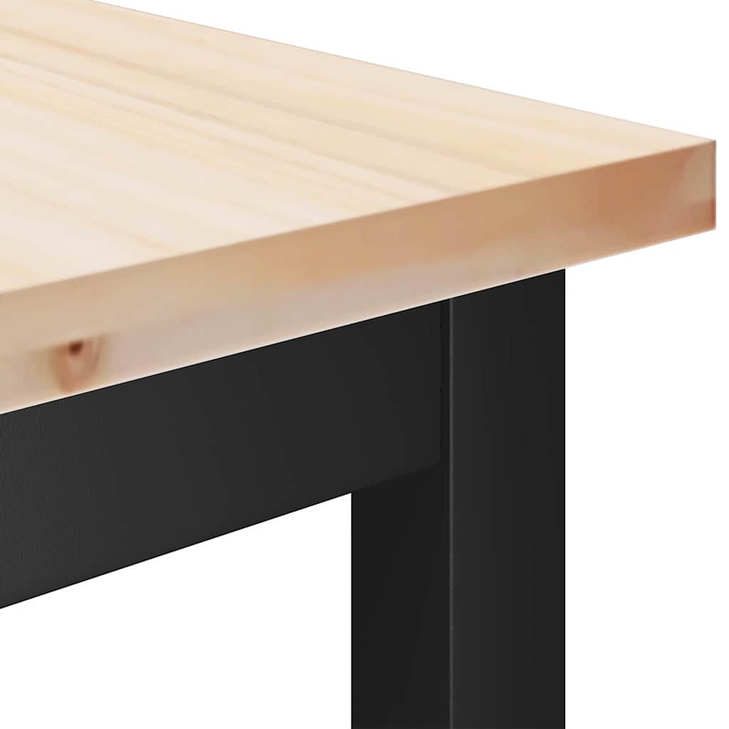 Spisebenk Naturlig 100 X 32,5 X 49 Cm Massivt Furutre