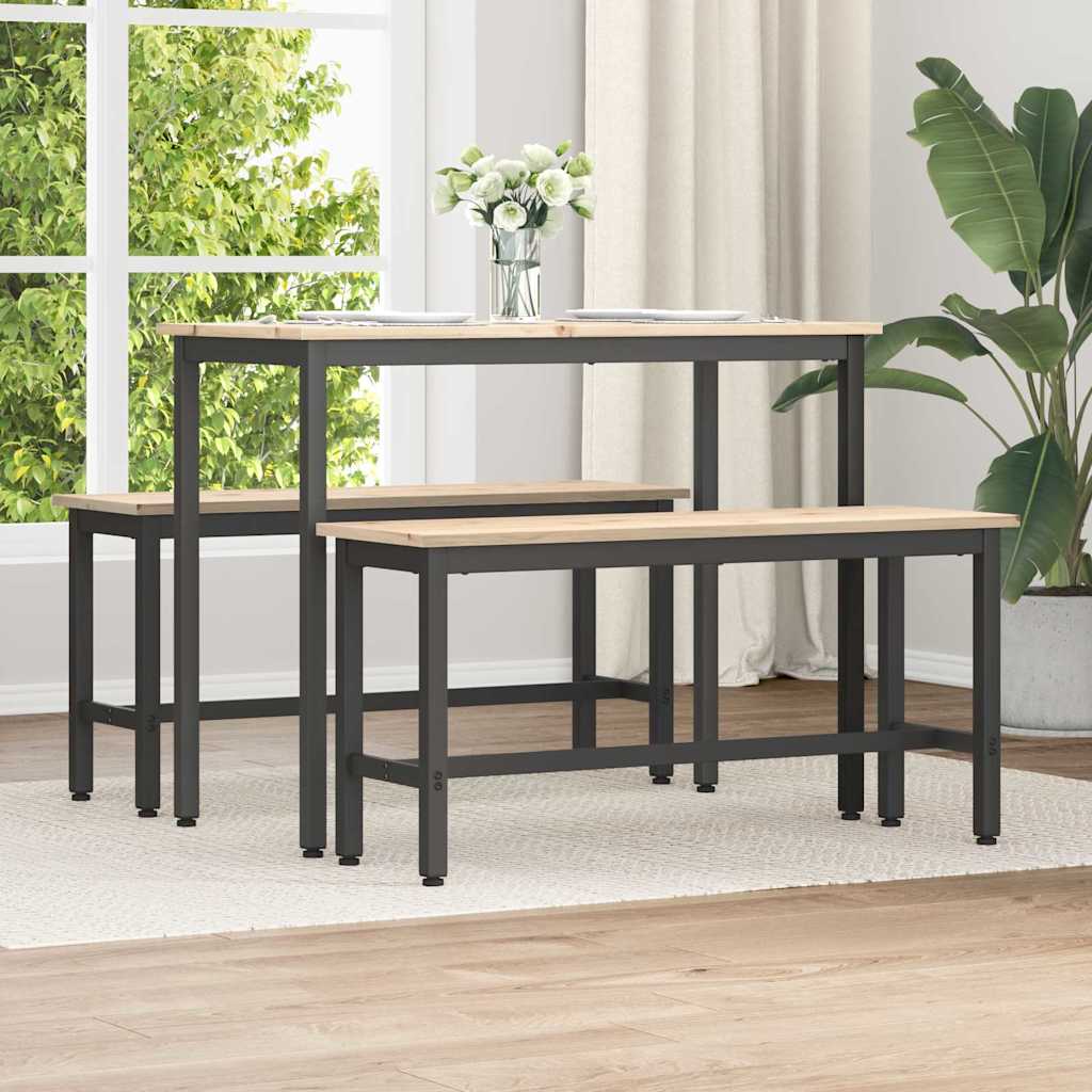 Spisebenk Naturlig 100 X 32,5 X 49 Cm Massivt Furutre