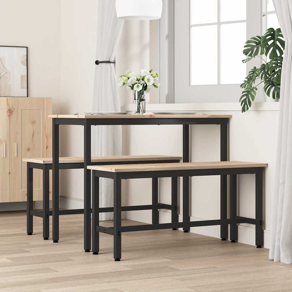 Spisebenk Naturlig 100 X 32,5 X 49 Cm Massivt Furutre