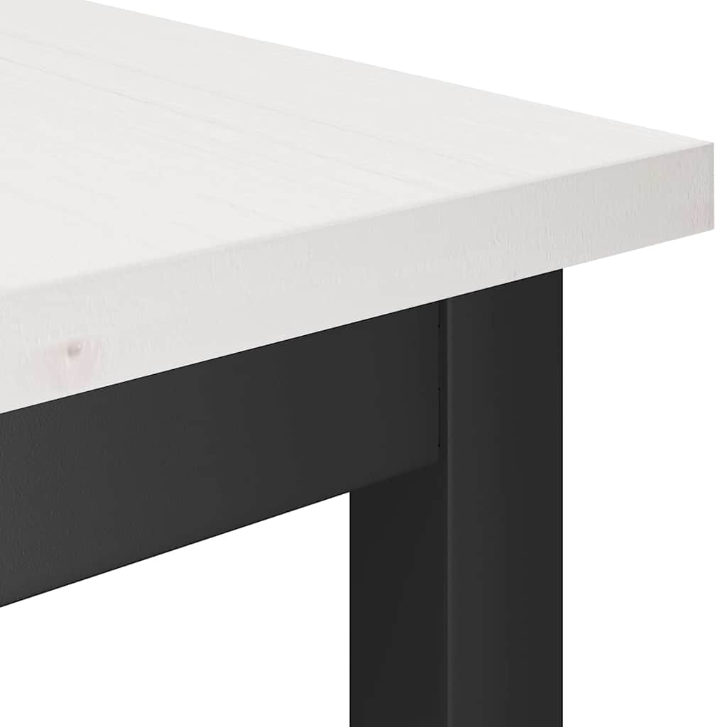 Spisebenk Hvit 100 X 32,5 X 49 Cm Massivt Furutre