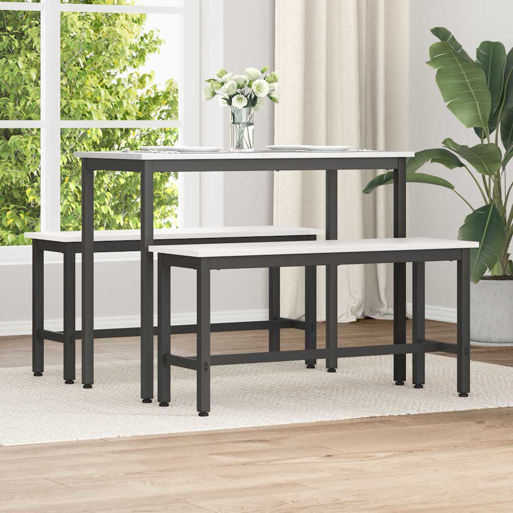 Spisebenk Hvit 100 X 32,5 X 49 Cm Massivt Furutre