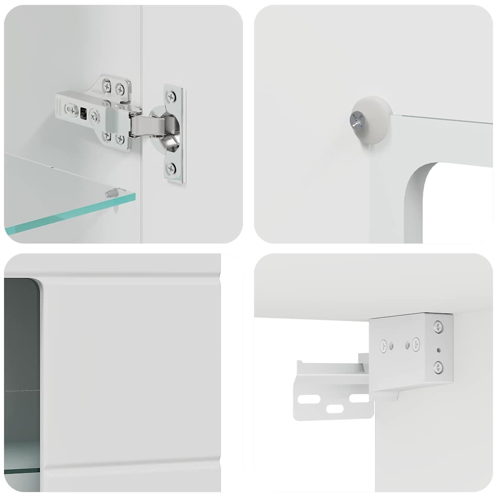 Tre Skap Med Lagring Hvit 50 X 29 X 100 Cm Konstruert Tre