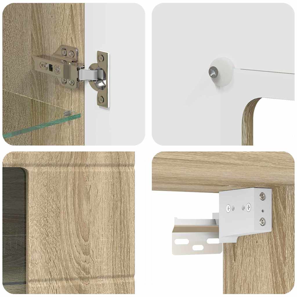 Tre Skap Med Lagring Sonoma Eik 50 X 29 X 100 Cm Konstruert Tre