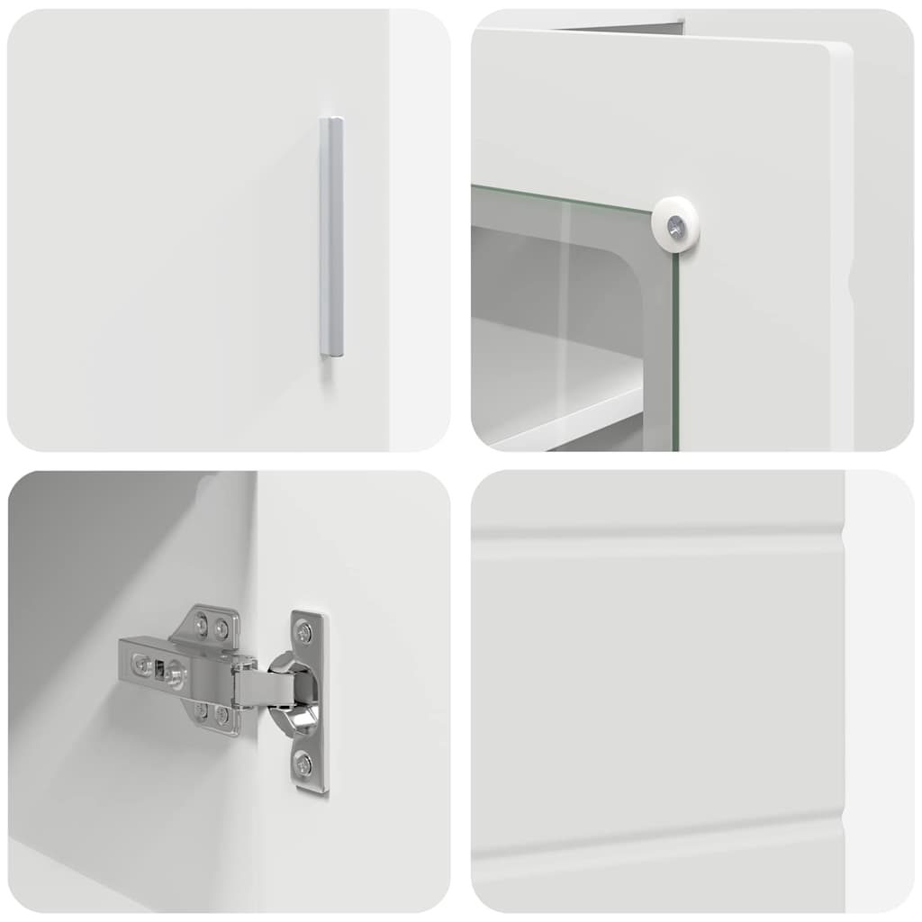 Tre Skap Med Lagring Hvit 88,5 X 30,5 X 73 Cm Konstruert Tre