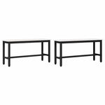 Spisebenk 2 Pcs Hvit 100 X 32,5 X 49 Cm Massivt Furutre