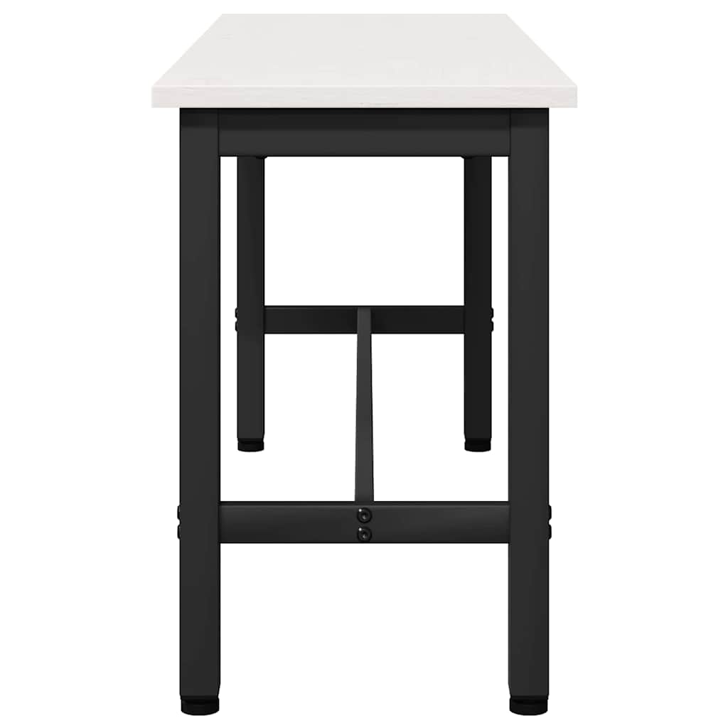 Spisebenk 2 Pcs Hvit 100 X 32,5 X 49 Cm Massivt Furutre
