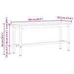 Spisebenk 2 Pcs Hvit 100 X 32,5 X 49 Cm Massivt Furutre