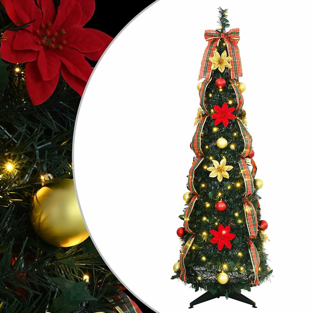 Kunstig Juletre Med 100 Led Med Stativ Grønn 150 Cm Pvc