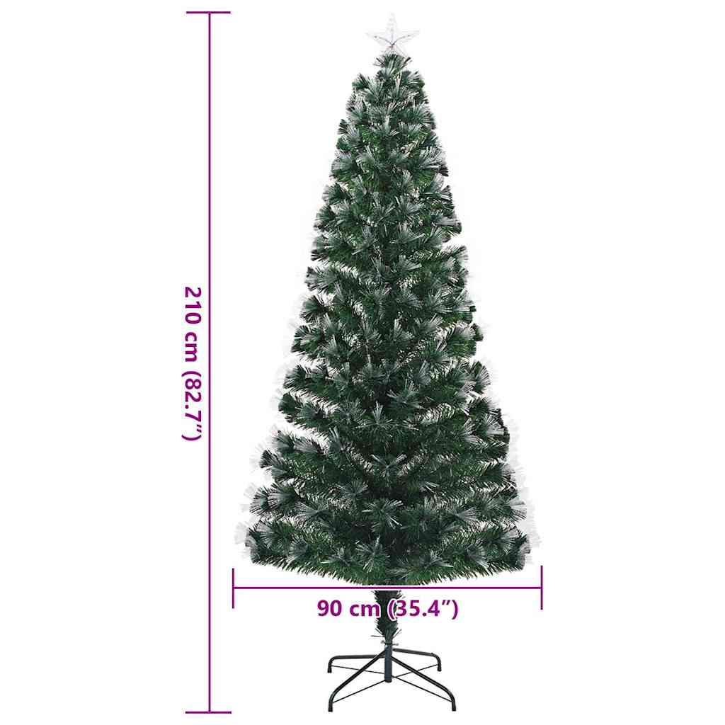 Kunstig Juletre Med Dekorative Strenglys Grønn 210 Cm Pvc