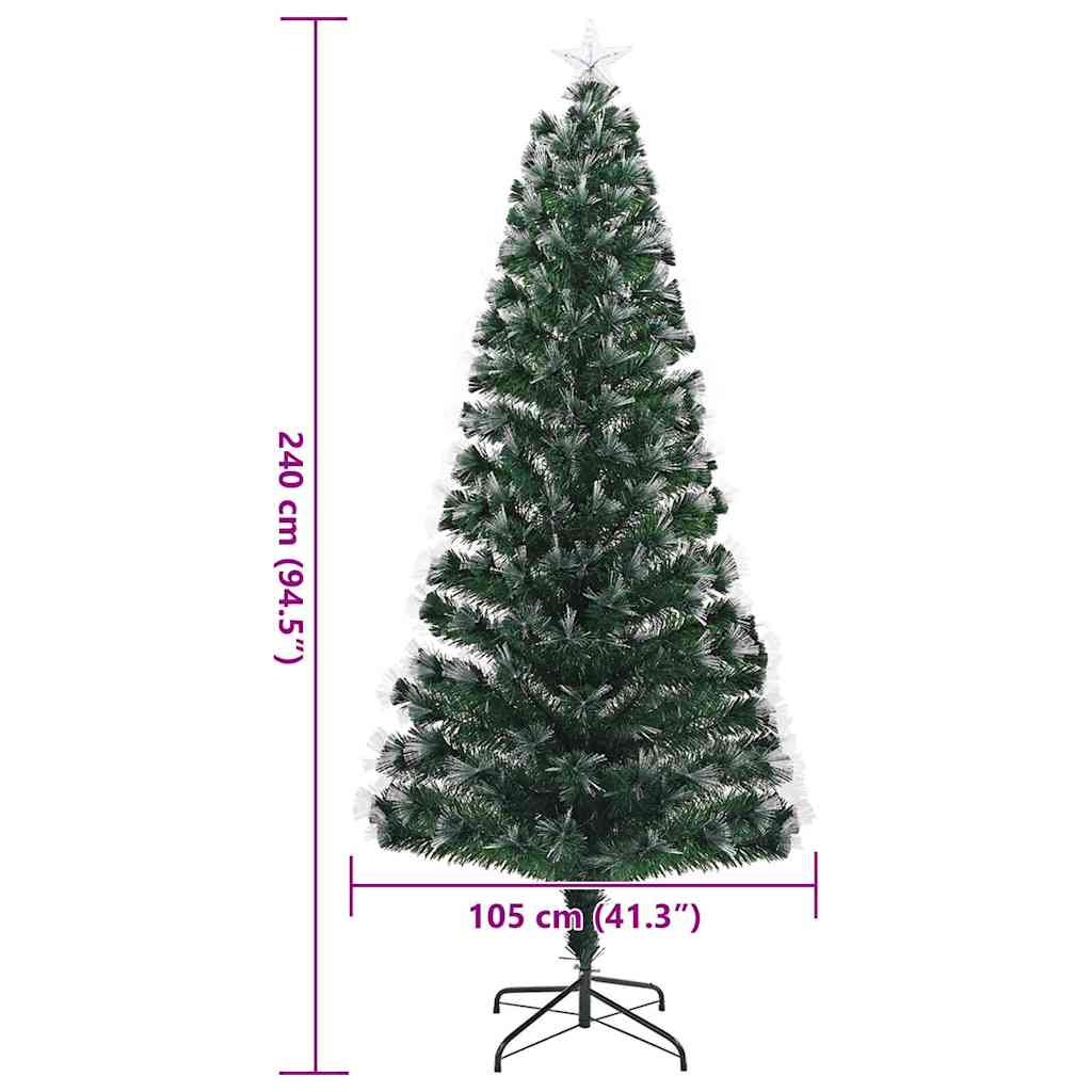 Kunstig Juletre Med Dekorative Strenglys Grønn 240 Cm Pvc