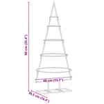 Metall Juletre Med Stativ Gull 90 Cm Pulverlakkert Stål