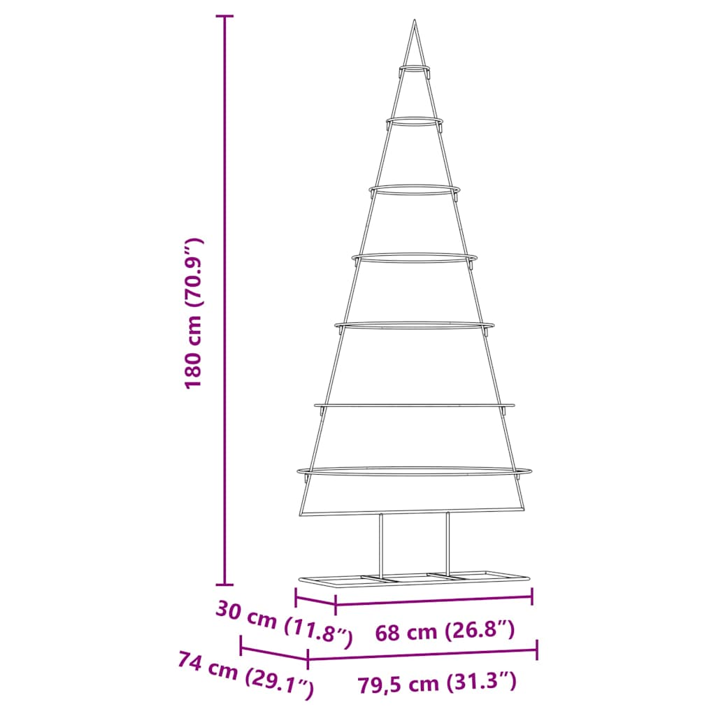 Metall Juletre Med Stativ Gull 180 Cm Pulverlakkert Stål