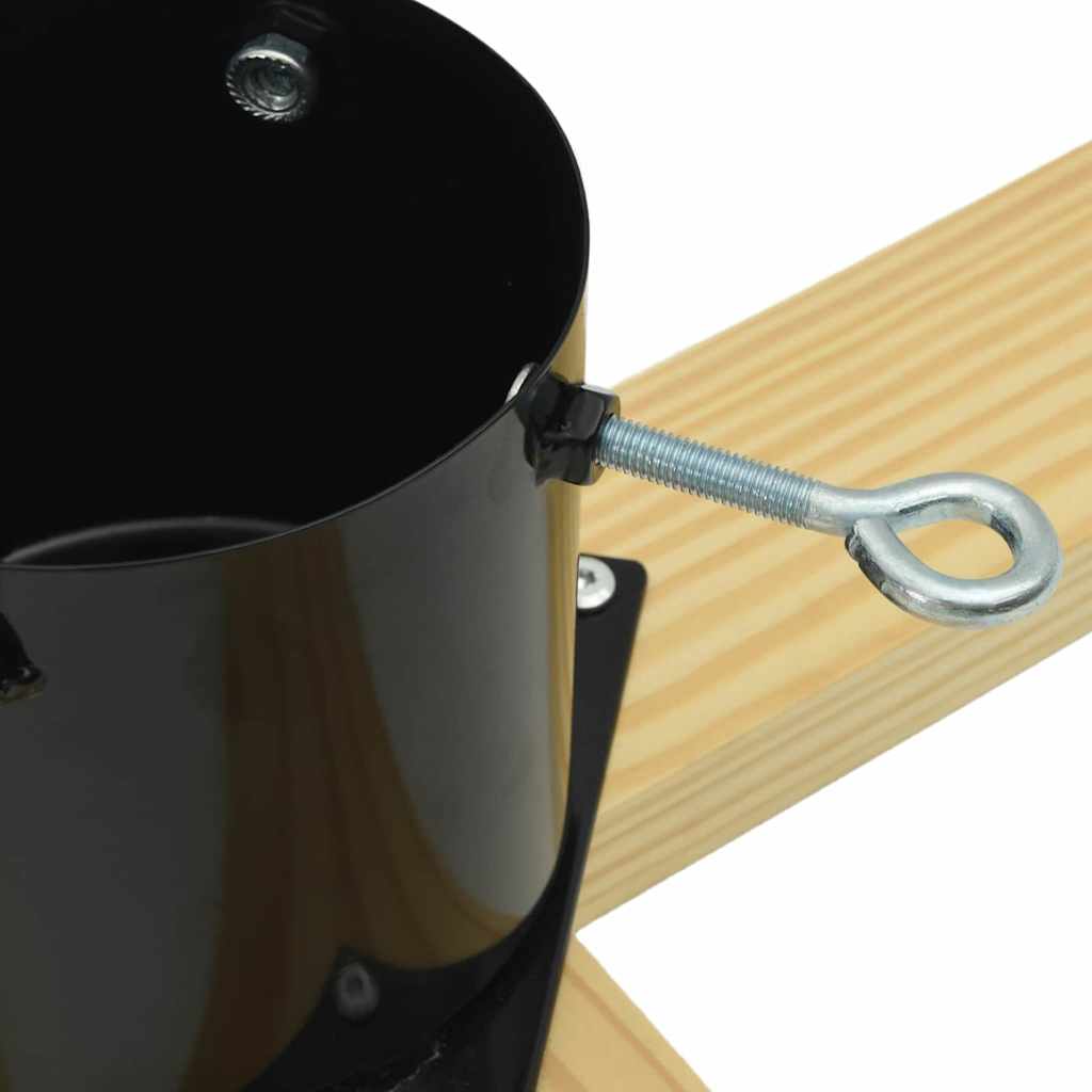 Juletre Stand 1.73 Svart 50 X 50 X 16 Cm Massiv Furu