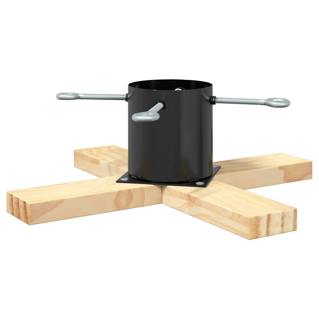 Juletre Stand 1.73 Svart 50 X 50 X 16 Cm Massiv Furu