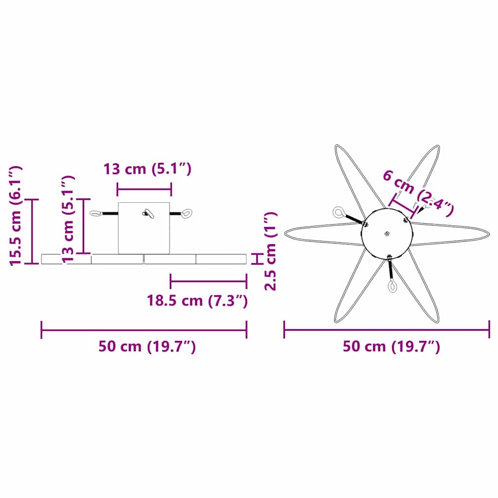 Juletre Stand 1.73 Med Vanntank Svart 49 X 49 X 15,5 Cm Stål