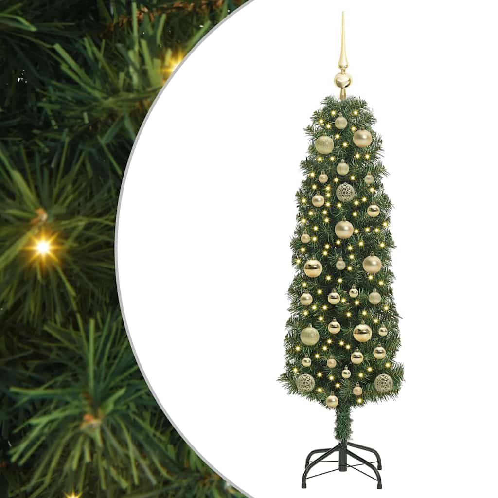 Kunstig Juletre Med 150 Led Grønn 150 Cm Pvc Og Stål Og Plast