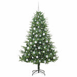 Kunstig Forhåndsbelyst Juletre Med Kule-Sett Grønn 180 Cm