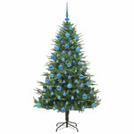 Kunstig Forhåndsbelyst Juletre Med Kule-Sett Grønn 180 Cm
