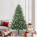 Kunstig Forhåndsbelyst Juletre Med Kule-Sett Grønn 210 Cm