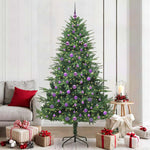 Kunstig Forhåndsbelyst Juletre Med Kule-Sett Grønn 210 Cm