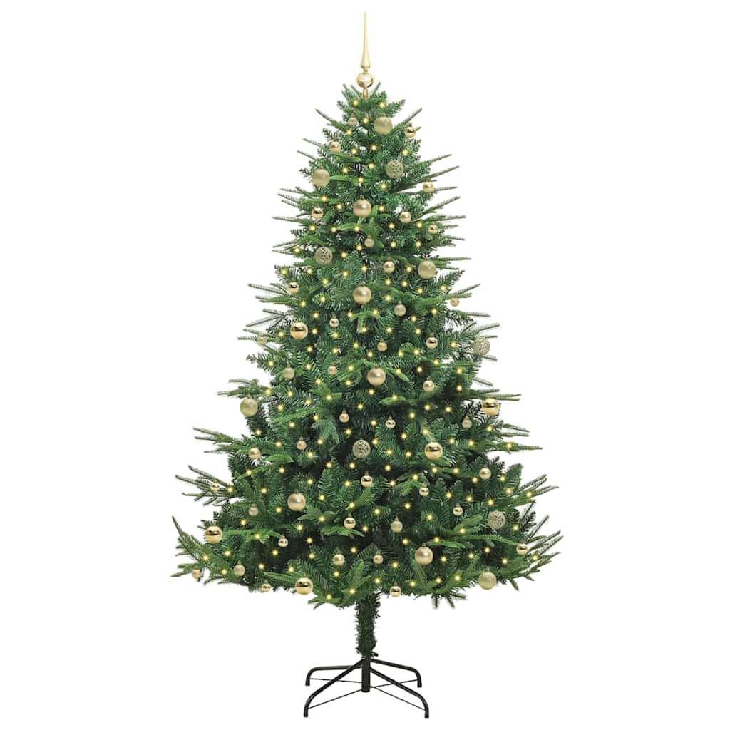 Kunstig Forhåndsbelyst Juletre Med Kule-Sett Grønn 240 Cm