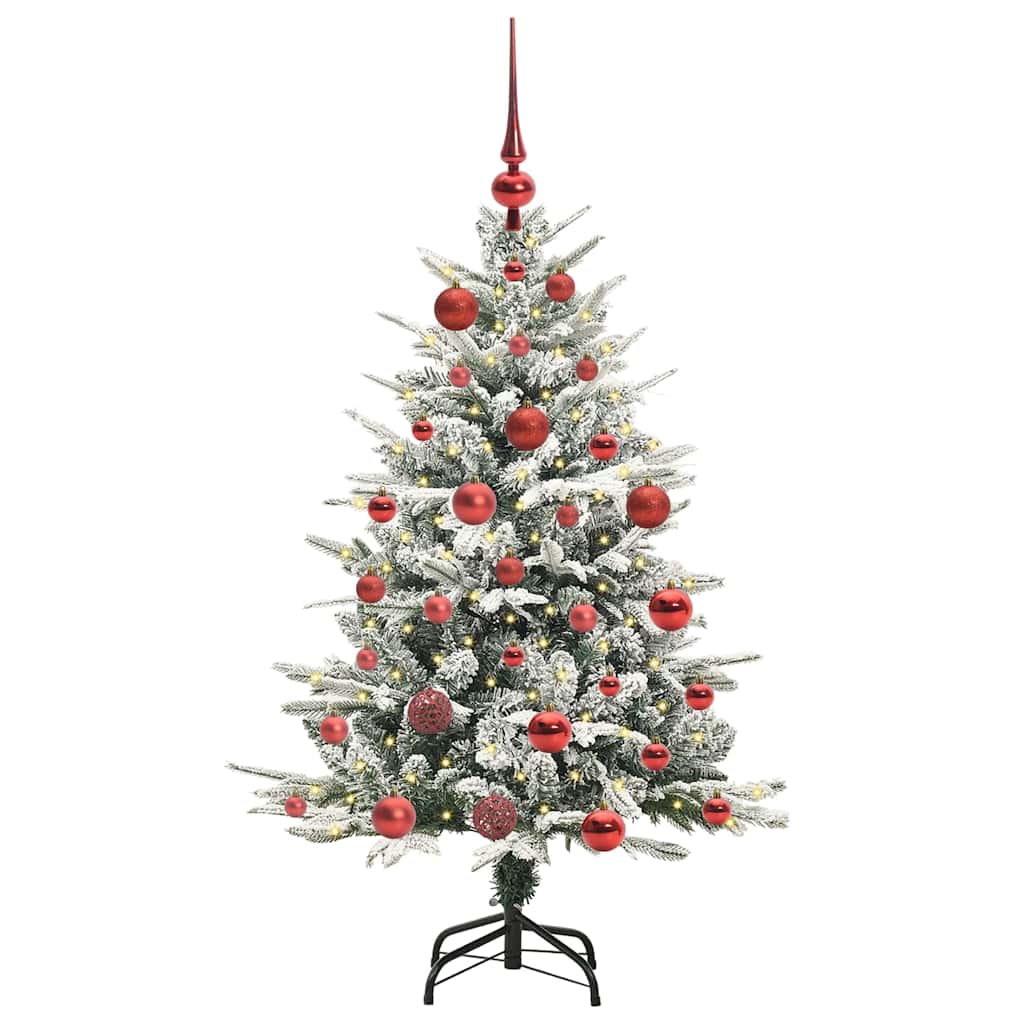 Kunstig Forhåndsbelyst Juletre Med Kule-Sett Grønn 120 Cm