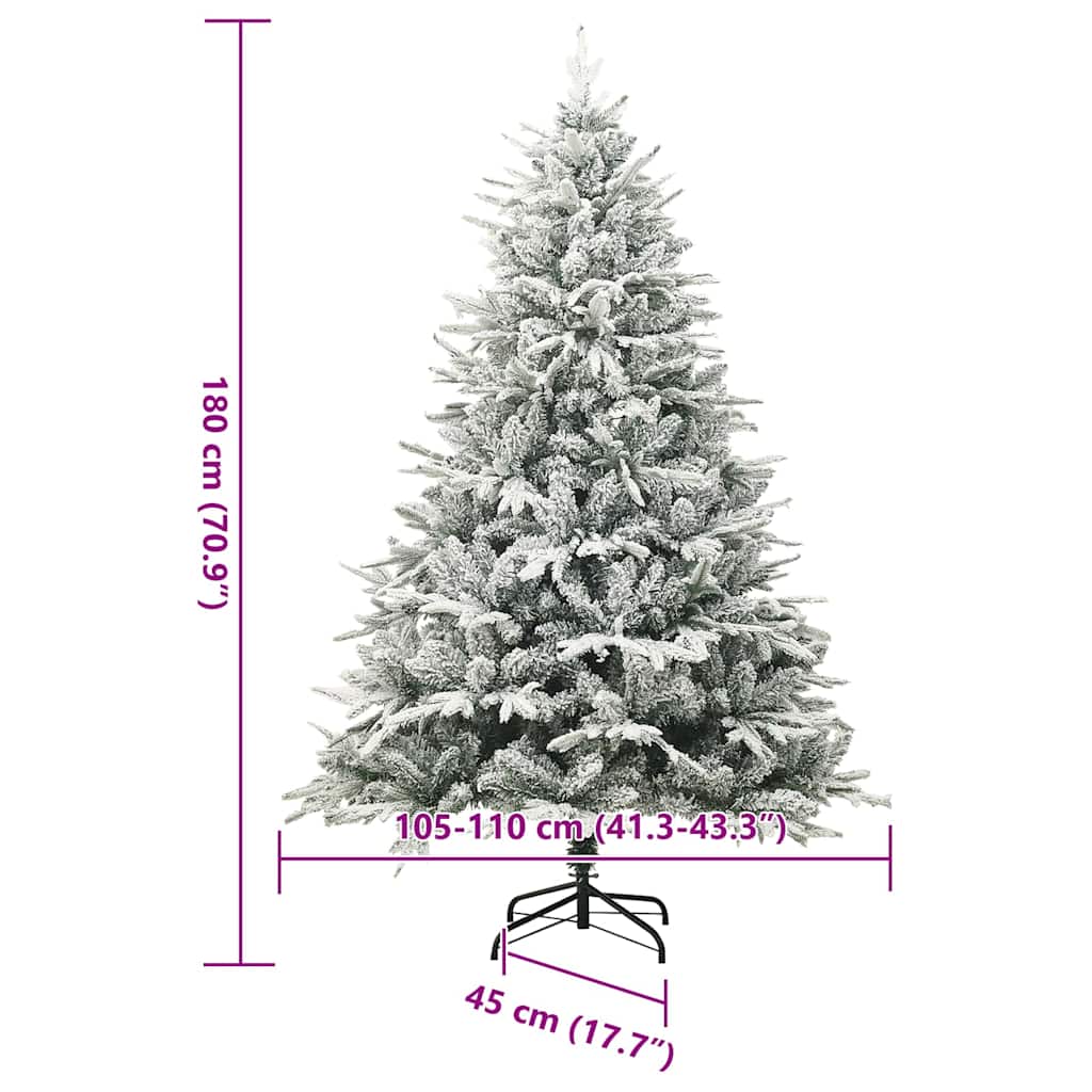 Kunstig Forhåndsopplyst Juletre Grønn 180 Cm Pvc Og Pe