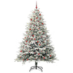 Kunstig Forhåndsbelyst Juletre Med Kule-Sett Grønn 210 Cm