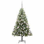 Kunstig Leddet Juletre Med Flocket Snø Grønn Og Hvit 120 Cm